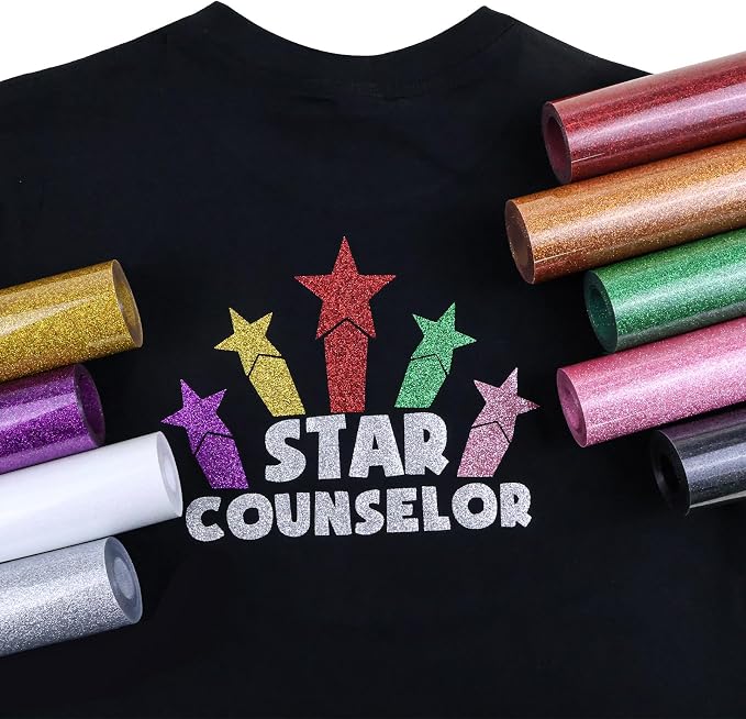 Golden Glitter Heat Transfer Vinyl, Glitter Iron-On