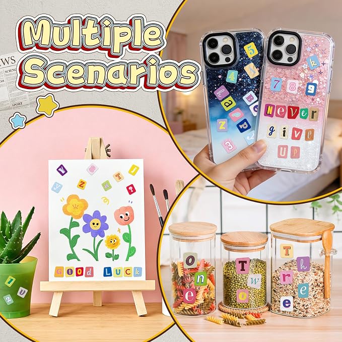 1380 PCS Letter Stickers for Scrapbooking, 20 Sheets Magazine Alphabet Stickers