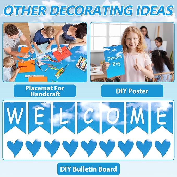 Qyeahkj 17.7in x 20ft Bulletin Board Paper Roll Bulletin Board Background Paper