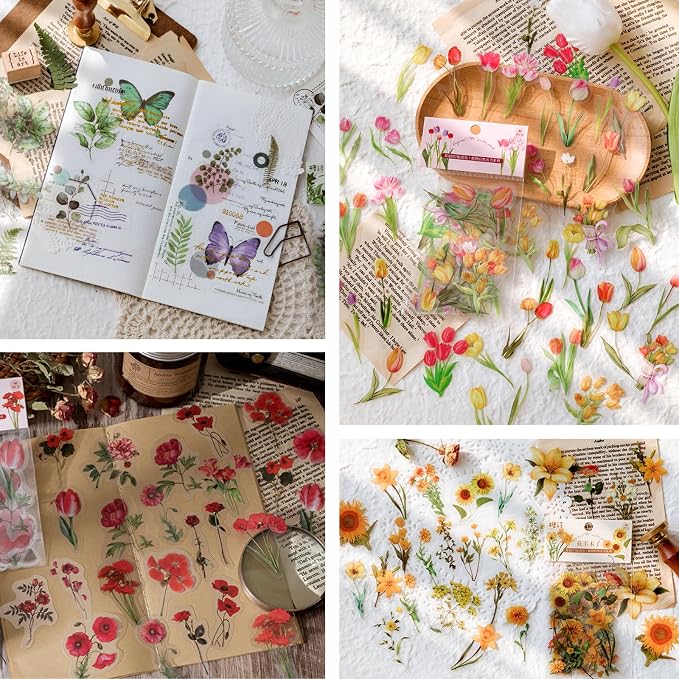 Yoksas Nature Floral Plant Stickers Set