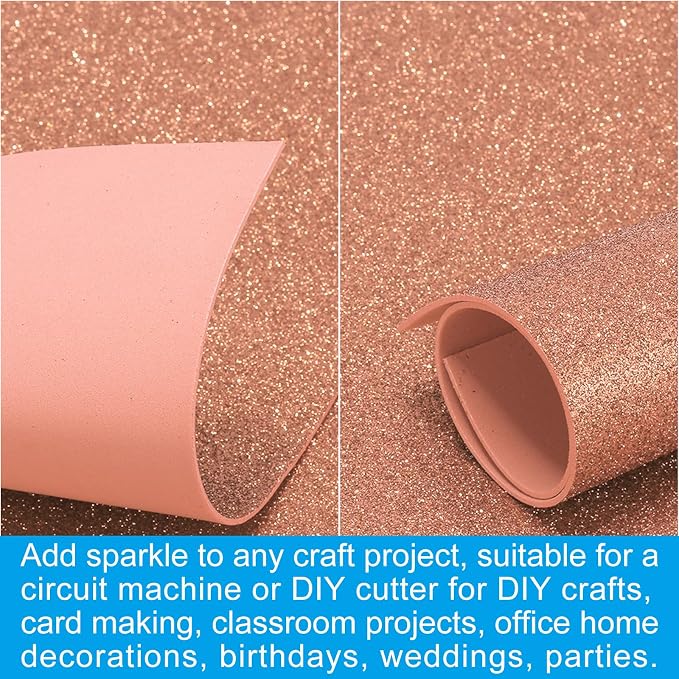 PATIKIL 30Sheets Light Yellow EVA Glitter Foam Sheet 11.8 x 7.9 Inch 2mm Thick