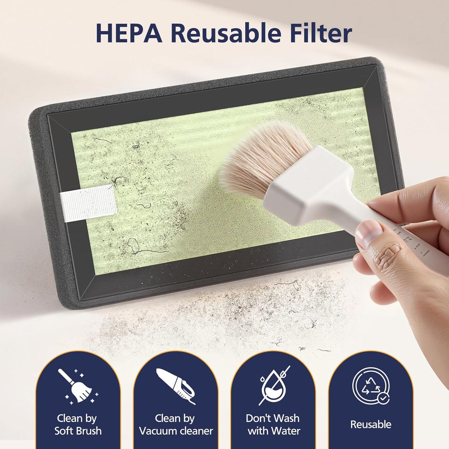 4 Pack HEPA Replacement Filter Compatible with Dr. Brown's All-in-One Sterilizer and Dryer for Baby Bottles and Pacifiers, Powerful Filtration Dryer Advanced Filter, 24-Month Value and Easy to Clean