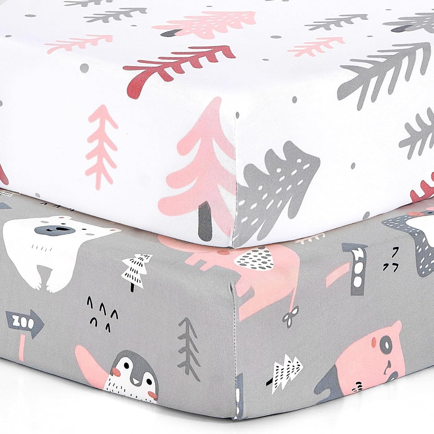 BROLEX Baby Fitted Crib Sheets: Kid Crib Sheets - Set of 2 for Toddler Standard Size Crib Mattress for Boys and Girls - Jersey Knit Crib Bed Sheets Jungle Animals