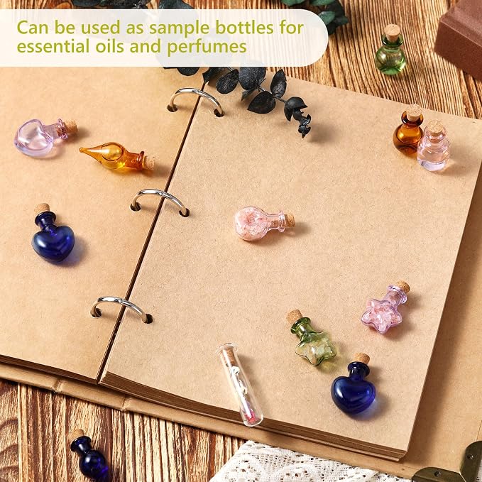 Geiserailie 80 Pieces Tiny Glass Bottles Spell Jars
