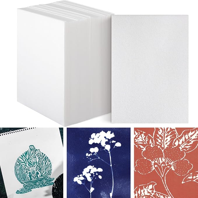Pushglossy 60 Pcs Foam Printing Plates White Foam Sheets Craft Foam Sheet White