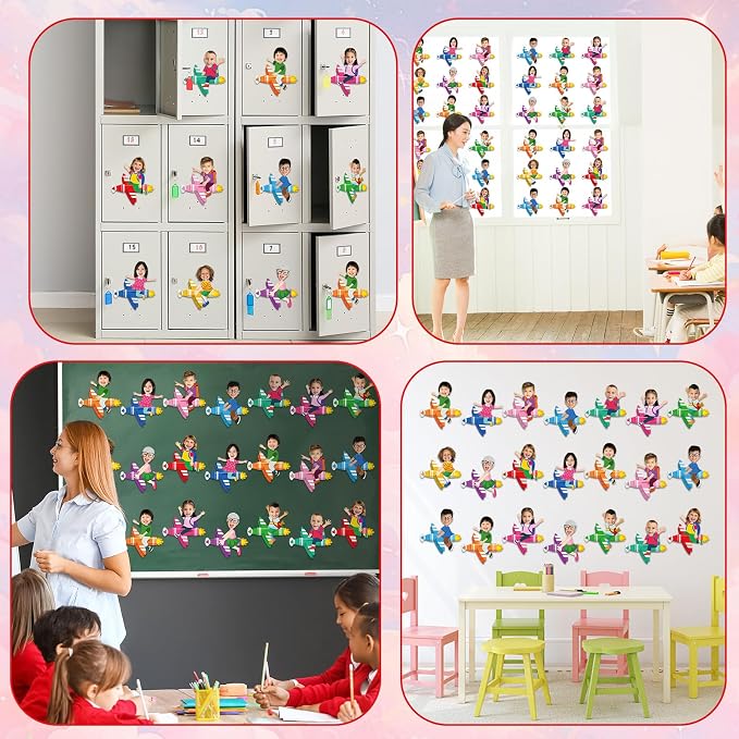 gisgfim 80Pcs Crayon Cutouts Back to School Decoration Bulletin Board Colorful