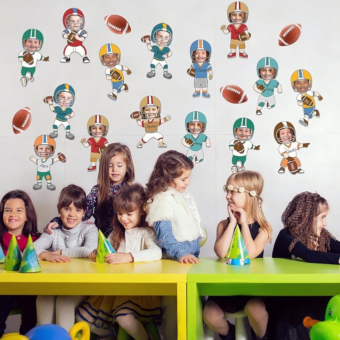 OBUSATT 60 Pcs Football Theme Cutouts Rugby Bulletin Board Decorations Sports