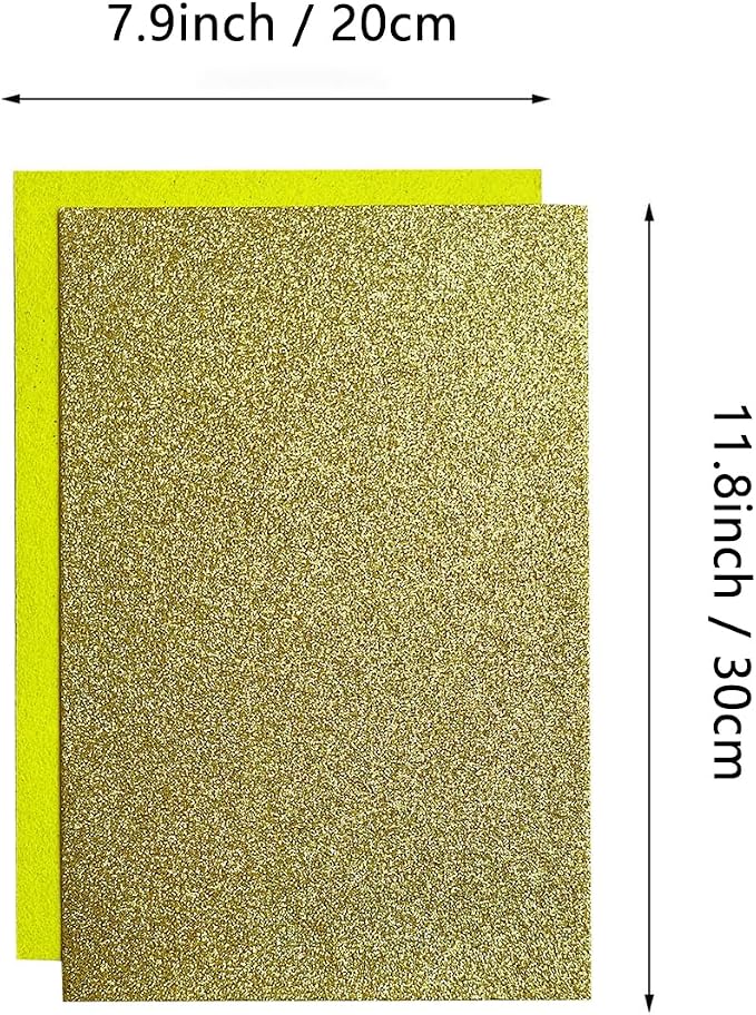 Jtnohx Glitter Felt Fabric, 8 x12 inches Felt Square Glitter