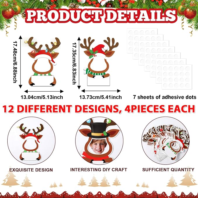 48 Set Christmas DIY Elk Cutouts