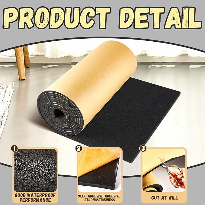 Pangda 1 Piece 236 x 12 x 1/8 Inch Extra Large Marine Foam Roll Closed Cell