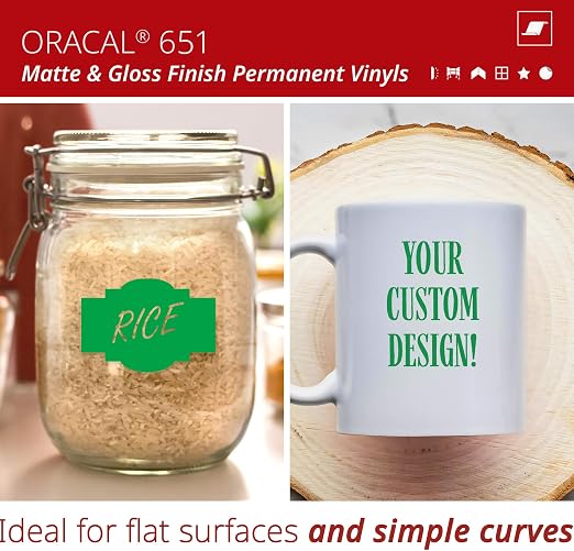 ORACAL 651 Matte Green Vinyl Durable Roll Easy to Weed Permanent Adhesive Craft