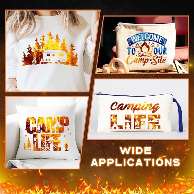 Tintnut Orange Flame Heat Transfer Vinyl, stretch washable, suitable