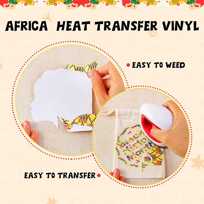 HTVSTD Kwanzaa HTV Heat Transfer Vinyl 12 Sheets 12×10in Iron on Vinyl | Africa