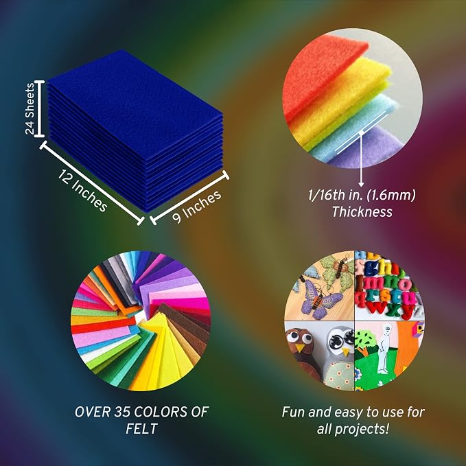 FabricLA Acrylic Felt Sheets for Crafts