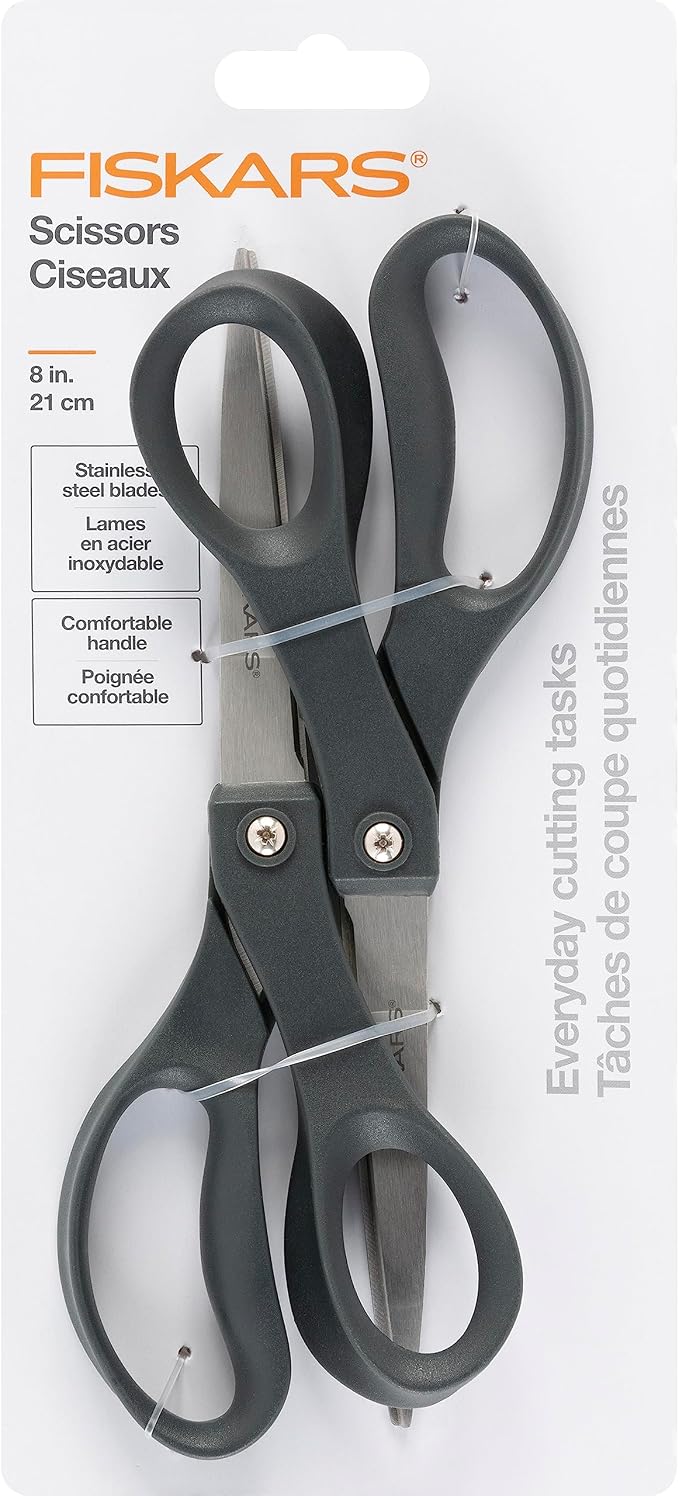 Fiskars 8" Everyday Stainless Steel All Purpose Scissors