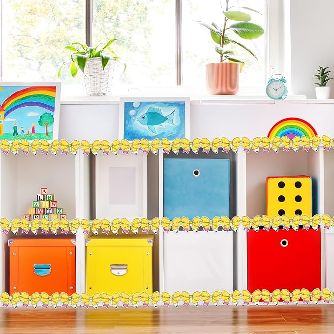 FYSUIMU 65.6 Ft Pencil Coquette Bow Bulletin Board Border Back to School Pencil