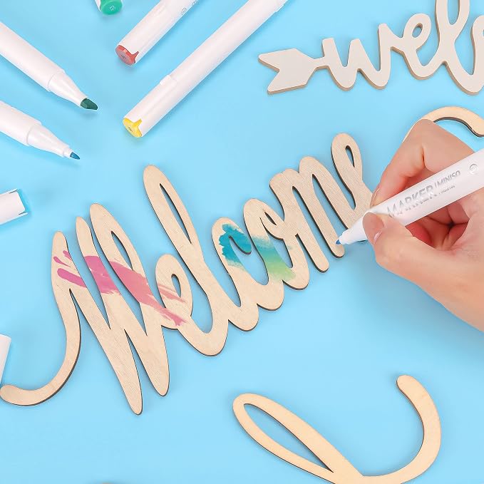 Welcome Hello Unfinished Wooden Letters Wood Cutout Signs