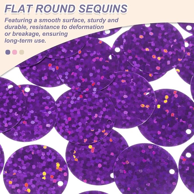 MECCANIXITY 700 Pcs Flat Round Sequins 15mm/0.6 Inch Loose Paillettes Craft