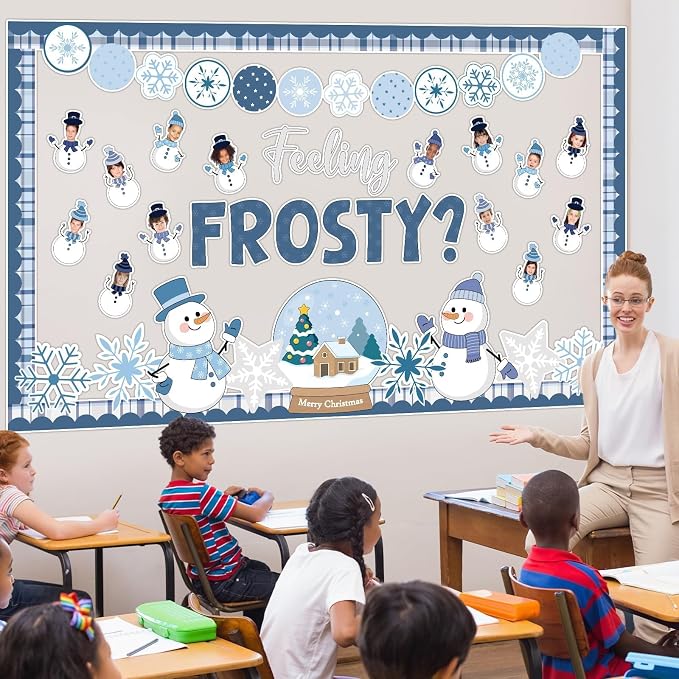 Justforjoyful Winter Bulletin Board Decoration Winter Snowman Cutouts DIY Photo