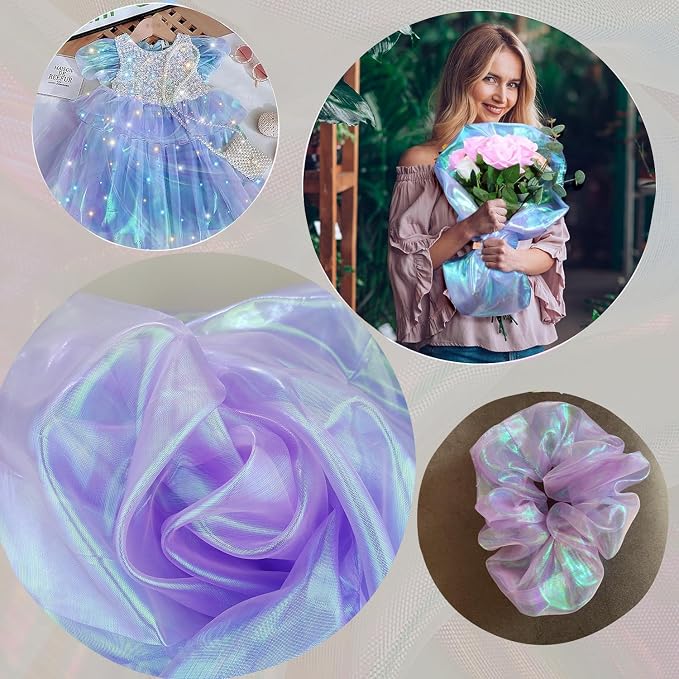 11-Yard Magic Purple Organza Fabric