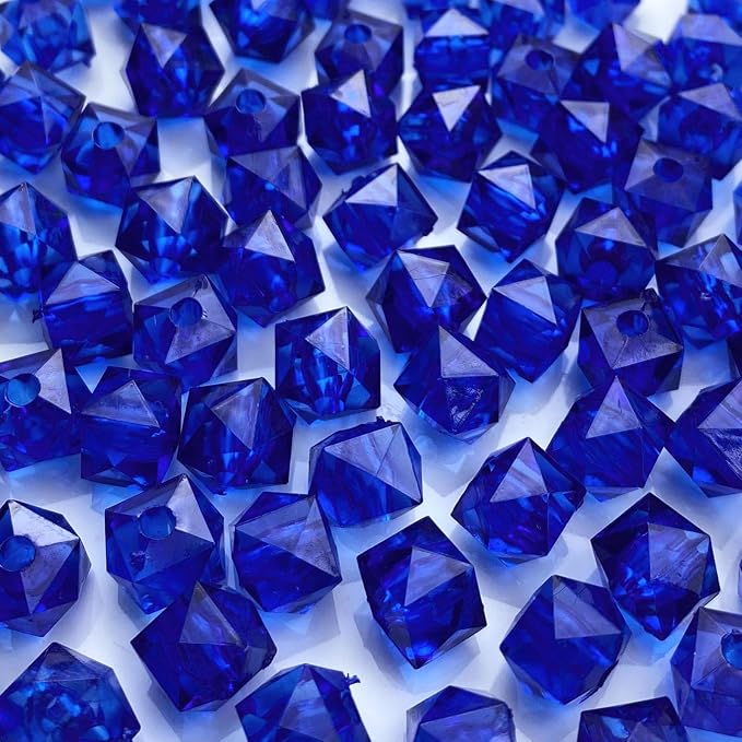 100pcs 12mm Acrylic Cube Faceted Beads Colorful Square Plastic Spacer Beads