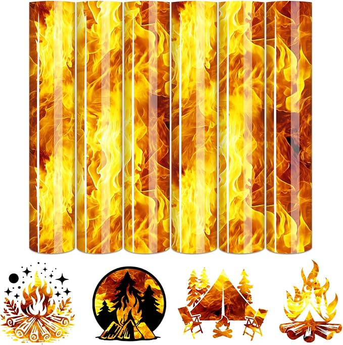 Tintnut Yellow Flame Heat Transfer Vinyl, stretch washable, suitable