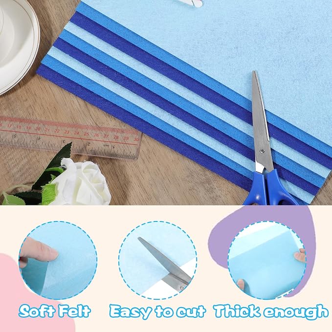 Felt Sheets for Crafts 9PCS 11.8 * 7.9in Wool Stiff Felt Sheets Soft Fabric