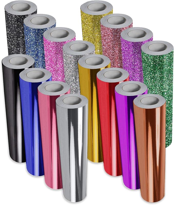 VViViD 16-Color Chrome Gloss & Matte Glitter DECO65 Permanent Adhesive Craft