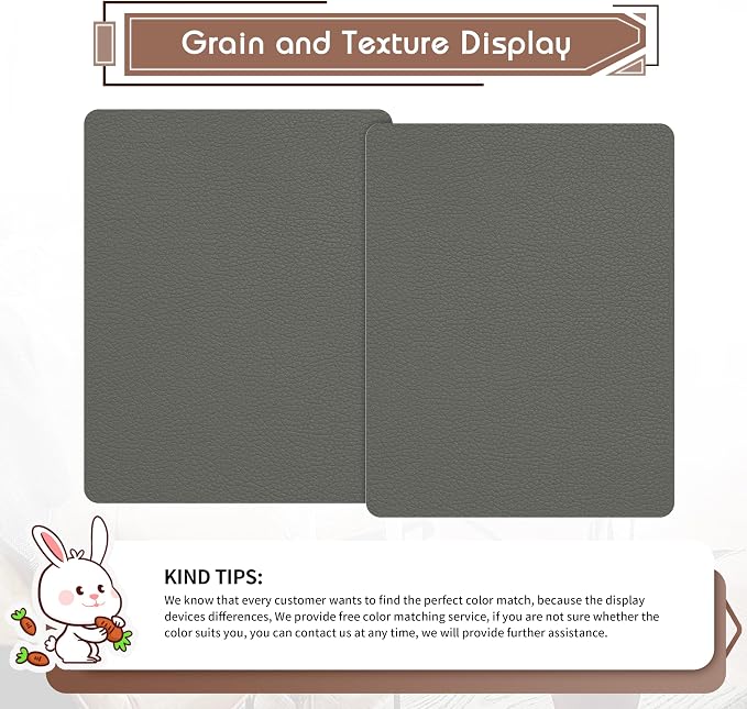 KING MOUNTAIN Leather Repair Patch, 2 Packs 9 x 11 Inches self Adhesive Leather