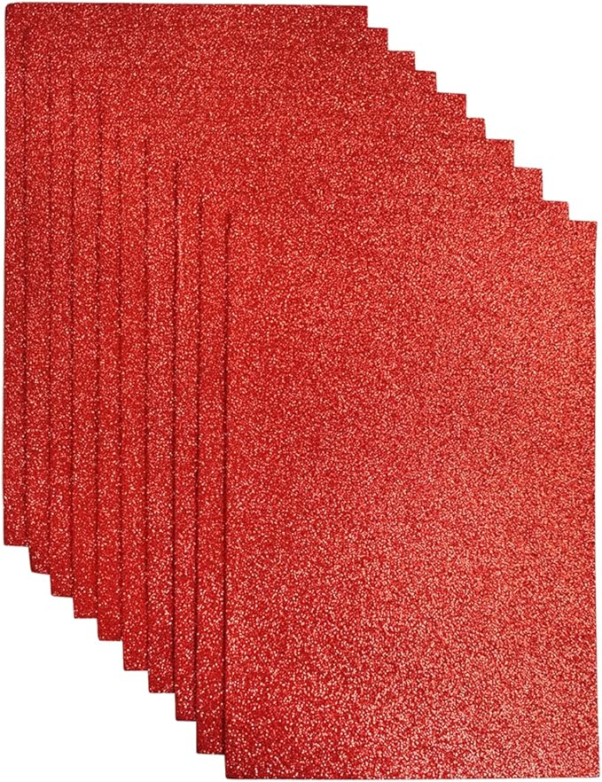 Jtnohx Glitter Felt Fabric, 8 x12 inches Felt Square Glitter