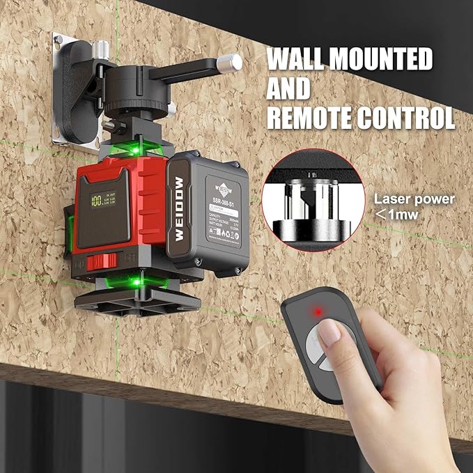 WEIDDW Laser Level 360° Green Cross Line Self Leveling Laser Measuring Tool