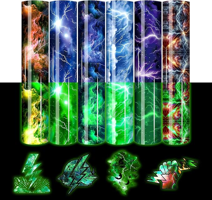 HTVSTD Lighting Heat Transfer Vinyl 6 Sheets 12×10in Iron on Vinyl | Lighting
