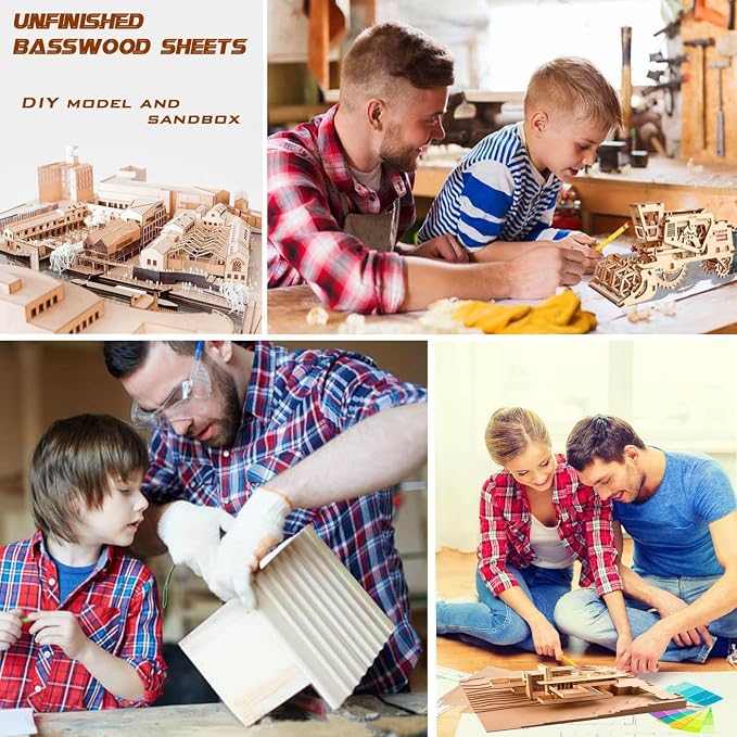 12 Pack Basswood Sheets 9"x12"x1/13, 2mm Basswood