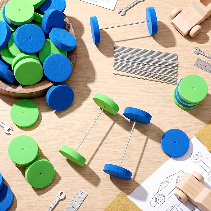 Blueweenly 100 Pcs Foam Wheels Set