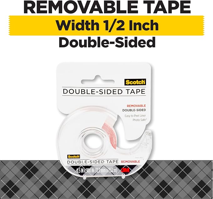 Scotch Double Sided Tape, 1/2 in x 300 in