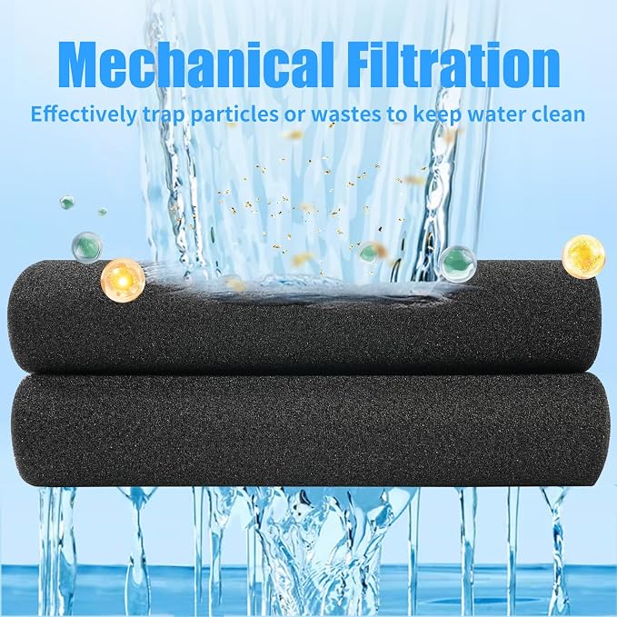 AQUANEAT 2 Pack Aquarium Bio Sponge Filter Media Pad Cut-to-Size Open Cell Foam
