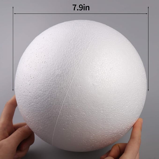 DIYASY 8’ Large White Foam Balls, 2 Pack Giant Foam Balls, Smooth Solid Craft