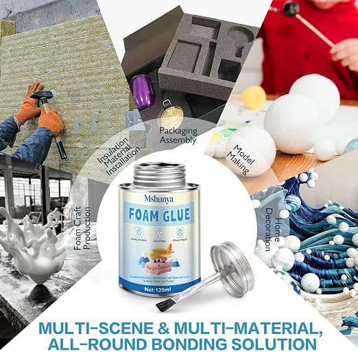 Foam Glue, Strong Adhesion, Quick-Drying, Transparent, Waterproof, Flexible |