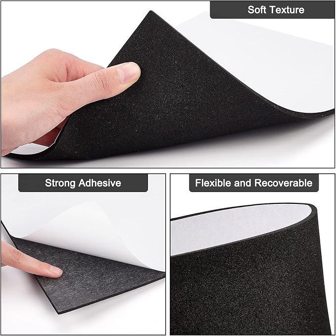 BENECREAT 8 Sheets 4mm EVA Paper Craft Foam Sheets 11.8x8.2" Black Foam Stickers