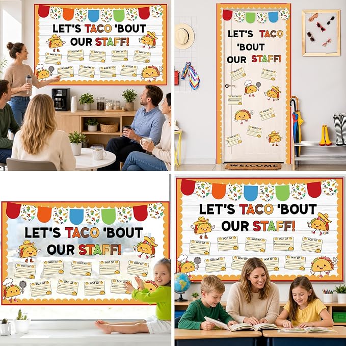 Staff Shout Out Bulletin Board Set Taco Staff Shout Outs Decorations Cute Taco