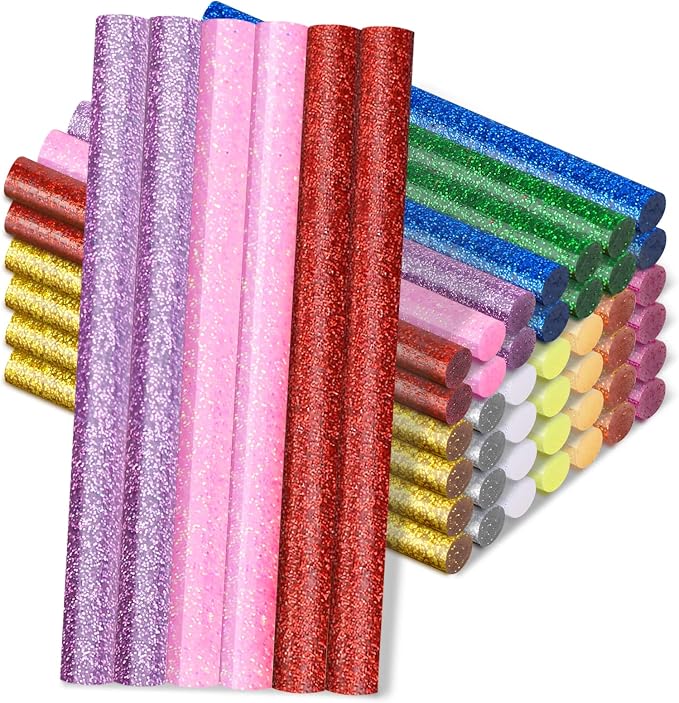 Manarty Glitter Color Hot Glue Stick, Adhesive EVA Glue Sticks Standard