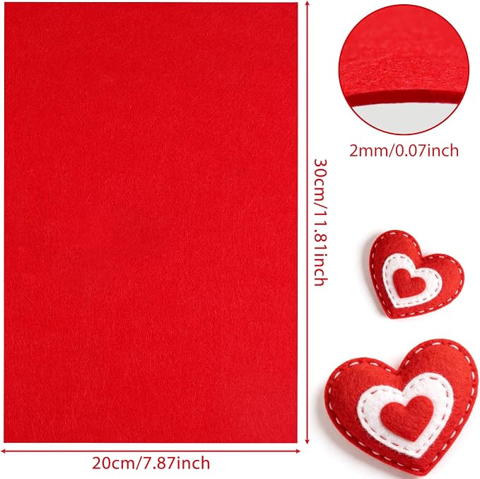 NEBURORA 12 Pcs 2mm Thick Stiff Felt Sheets