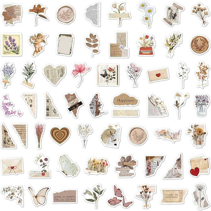 120Pcs Vintage Aesthetic Stickers