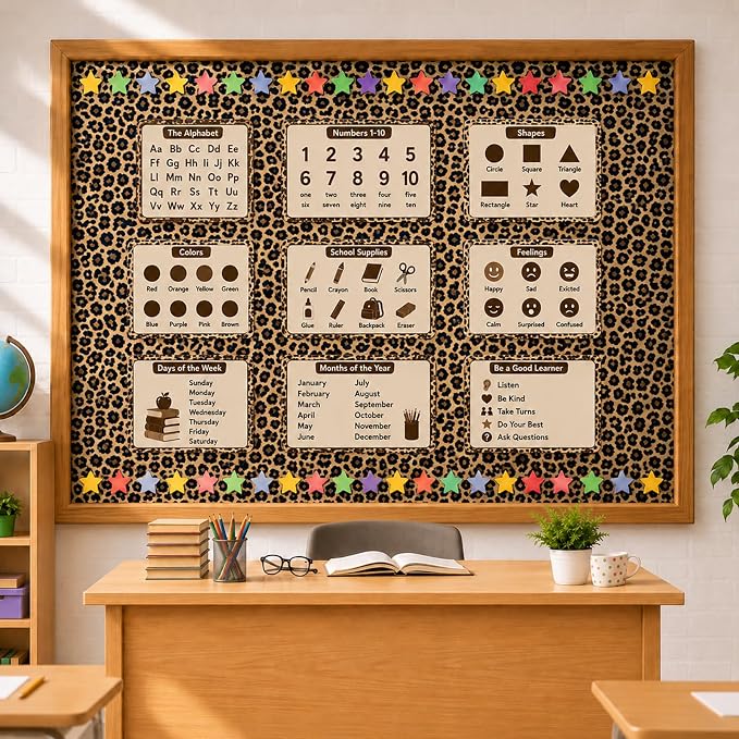 Leopard Print Bulletin Board Paper Roll Cheetah Bulletin Board Background Paper