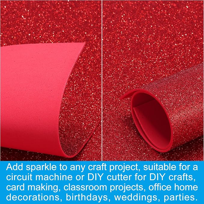 PATIKIL 20 Sheets 2mm Glitter Foam Sheet
