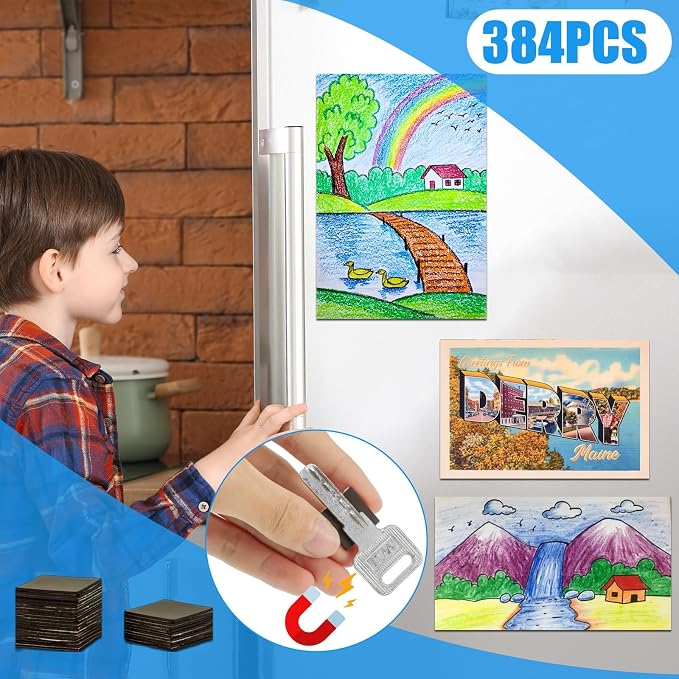 Magnetic Squares Pieces with Adhesive Backing, Self Sticky Magnets