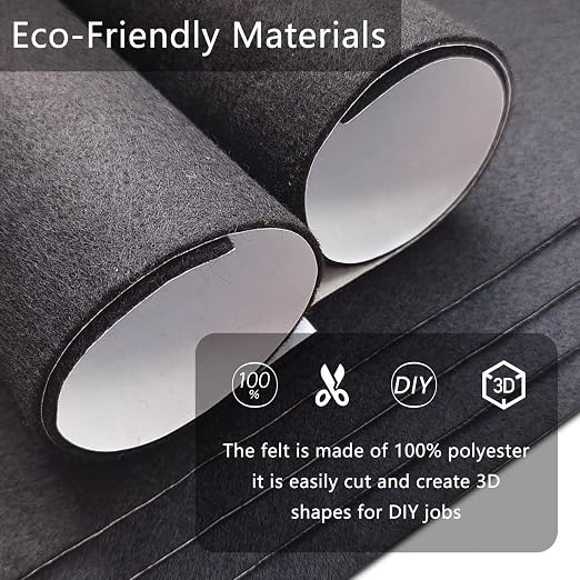 Jtnohx Self Adhesive Felt Sheets, 12 Pieces Felt Fabric