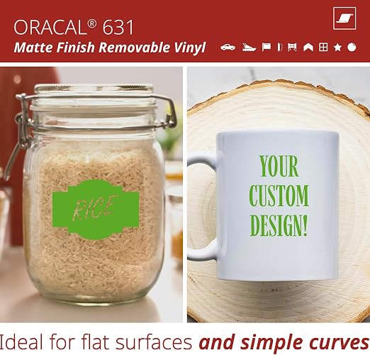 ORACAL 631 Matte Lime-Tree Green Vinyl Durable Roll Easy to Weed Permanent