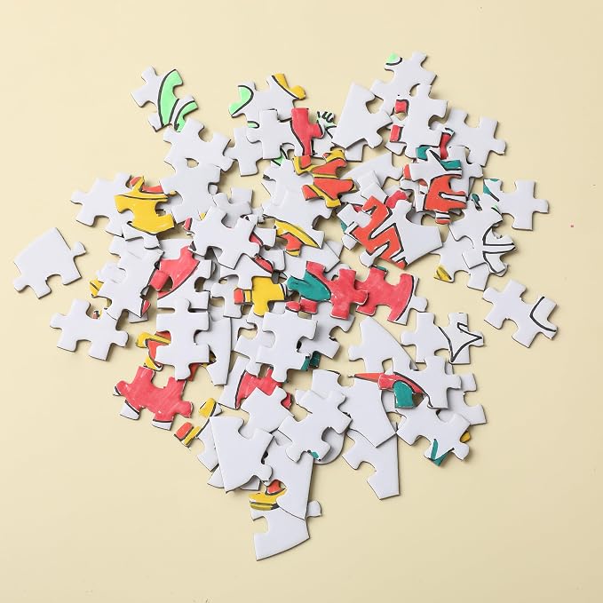 Mr. Pen- Blank Puzzle, 10 Pack | 48-Piece Rectangle & 75-Piece Heart Shaped All