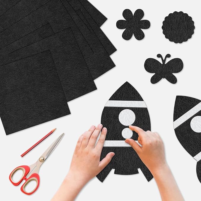 Self Adhesive Felt Sheets 5 Pieces Black Furniture Strip 11.8 x 7.9 inch A4